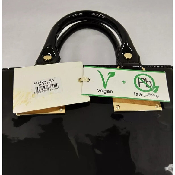 Isabelle Black Handbag with Hair Clip Zipper Closure Crossbody Bag - NWT - Picture 11 of 13